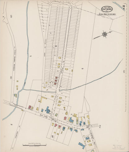 Sanborn Fire Insurance Map from Hatboro, Montgomery County, Pennsylvania (1922), Sheet #0007 - Historic Sanborn Fire Insurance Map Print, vintage old map wall art, antique decor, genealogy gift, Pennsylvania Pennsylvania map