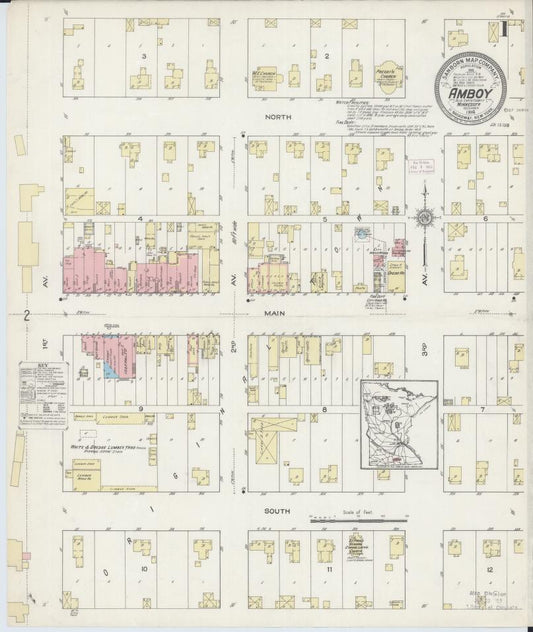 Sanborn Fire Insurance Map from Amboy, Blue Earth County, Minnesota. (1914) – Map View