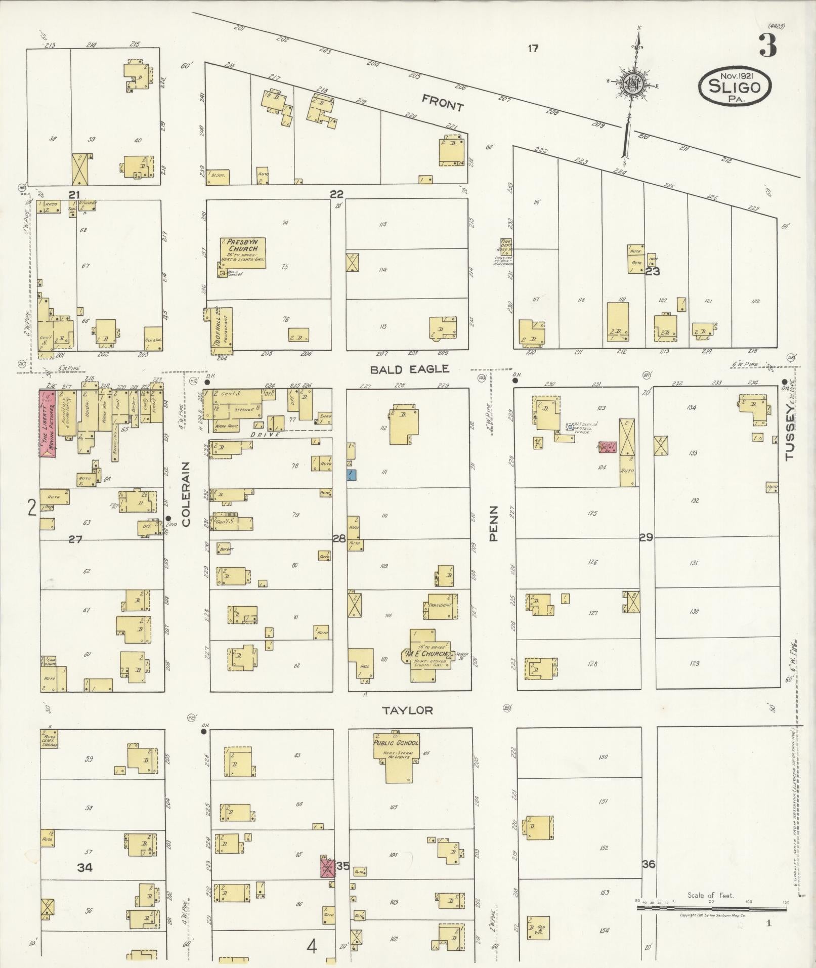 Sanborn Fire Insurance Map from Sligo, Clarion County, Pennsylvania (1921), Sheet #0003 - Complete Map Set gallery image, historic Sanborn map, vintage wall art, Pennsylvania Pennsylvania
