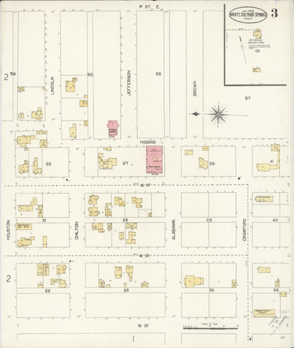 Sanborn Fire Insurance Map from White Sulphur Springs, Meagber County, Montana (1908), Sheet #0003 - Complete Map Set gallery image, historic Sanborn map, vintage wall art, Montana Montana