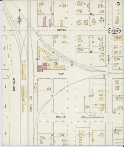 Sanborn Fire Insurance Map from Moberly, Randolph County, Missouri (1888), Sheet #0005 - Complete Map Set gallery image, historic Sanborn map, vintage wall art, Missouri Missouri