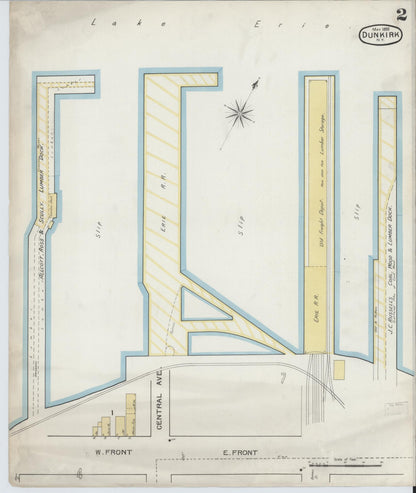Sanborn Fire Insurance Map from Dunkirk, Chautauqua County, New York (1893), Sheet #0002 - Complete Map Set gallery image, historic Sanborn map, vintage wall art, New York New York