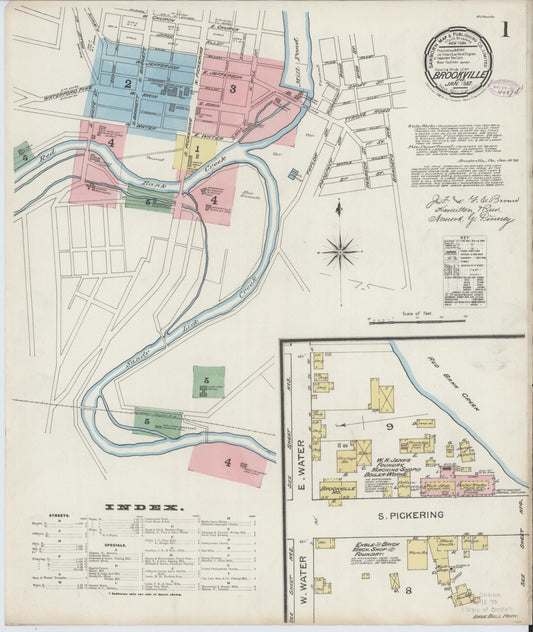 Sanborn Fire Insurance Map from Brookville, Jefferson County, Pennsylvania (1887), Sheet #0001 - Complete Map Set gallery image, historic Sanborn map, vintage wall art, Pennsylvania Pennsylvania