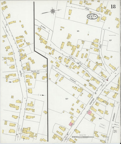 Sanborn Fire Insurance Map from Bath, Sagadahoc County, Maine (1919), Sheet #0018 - Complete Map Set gallery image, historic Sanborn map, vintage wall art, Maine Maine