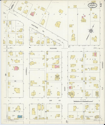Sanborn Fire Insurance Map from Henry, Marshall County, Illinois (1913), Sheet #0007 - Complete Map Set gallery image, historic Sanborn map, vintage wall art, Illinois Illinois