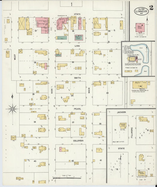 Sanborn Fire Insurance Map from Linneus, Linn County, Missouri (1902), Sheet #0002 - Historic Sanborn Fire Insurance Map Print, vintage old map wall art, antique decor, genealogy gift, Missouri Missouri map