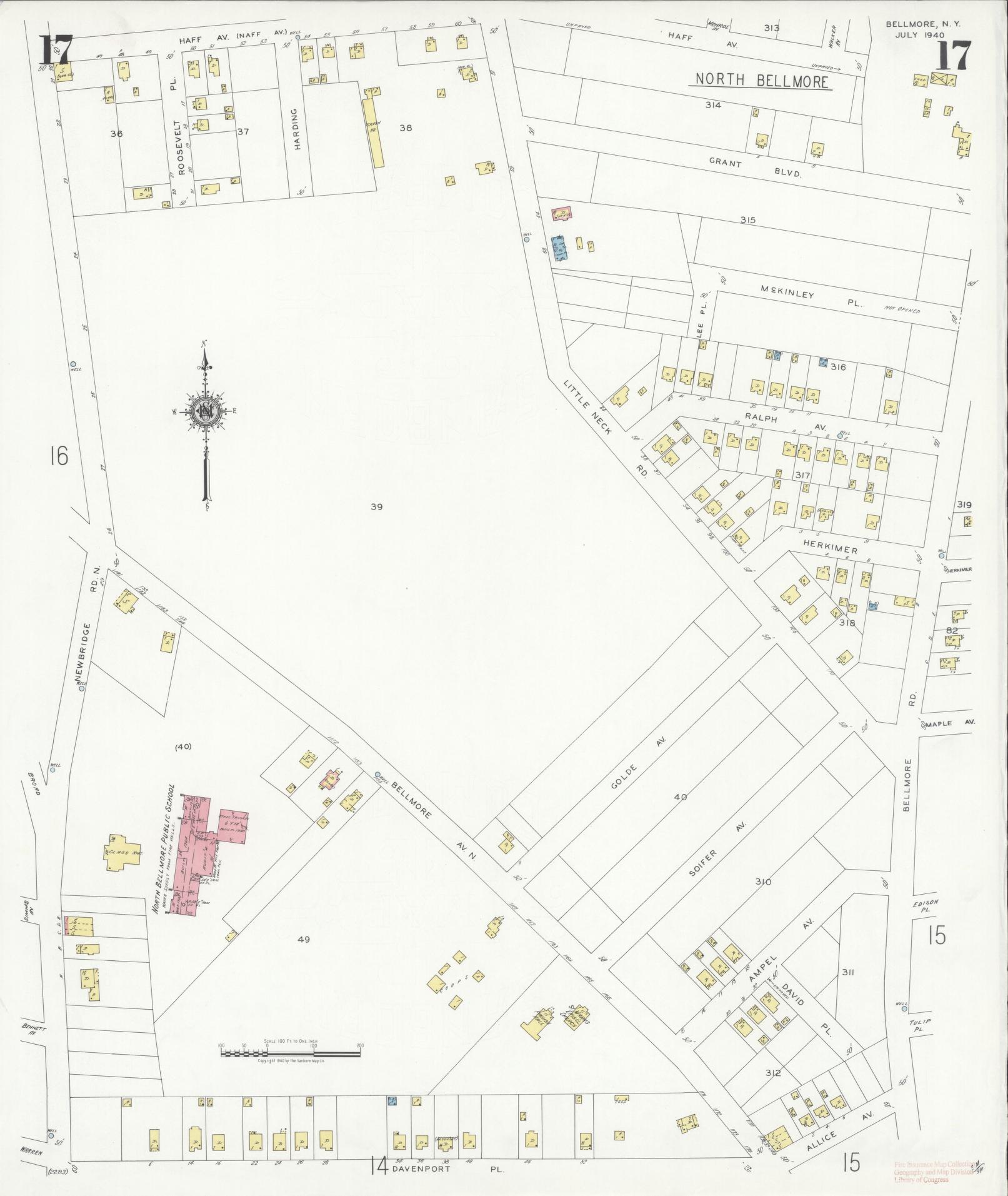 Sanborn Fire Insurance Map from Bellmore, Nassau County, New York (1940 ...