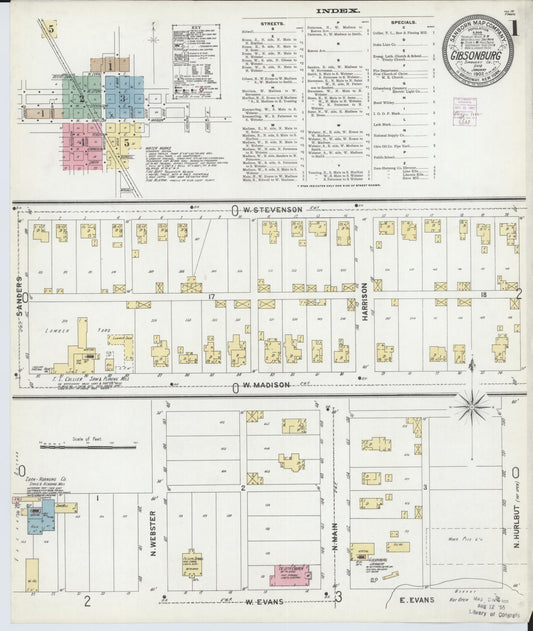 Sanborn Fire Insurance Map from Gibsonburg, Sandusky County, Ohio (1902), Sheet #0001 - Complete Map Set gallery image, historic Sanborn map, vintage wall art, Ohio Ohio
