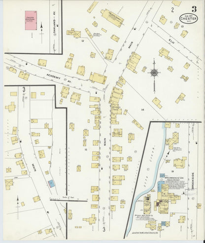 Sanborn Fire Insurance Map from Chester, Orange County, New York (1910), Sheet #0003 - Complete Map Set gallery image, historic Sanborn map, vintage wall art, New York New York
