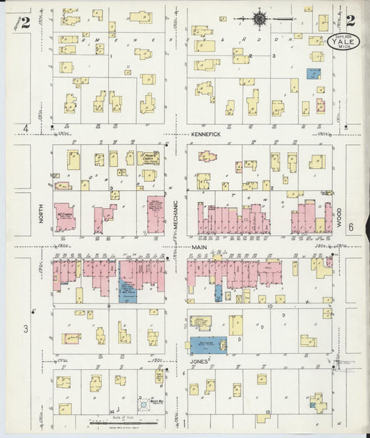 Sanborn Fire Insurance Map from Yale, Saint Clair County, Michigan (1924), Sheet #0002 - Historic Sanborn Fire Insurance Map Print, vintage old map wall art, antique decor, genealogy gift, Michigan Michigan map