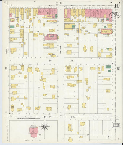 Sanborn Fire Insurance Map from Antigo, Langlade County, Wisconsin (1904), Sheet #0011 - Complete Map Set gallery image, historic Sanborn map, vintage wall art, Wisconsin Wisconsin