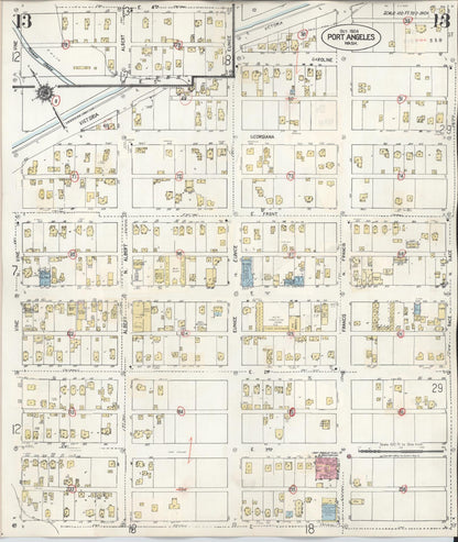 Sanborn Fire Insurance Map from Port Angeles, Clallam County, Washington (1949), Sheet #0013 - Complete Map Set gallery image, historic Sanborn map, vintage wall art, Washington Washington