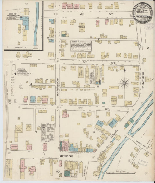 Sanborn Fire Insurance Map from Frenchtown, Hunterdon County, New Jersey. (1885) – Historic Sanborn Fire Insurance Map Print