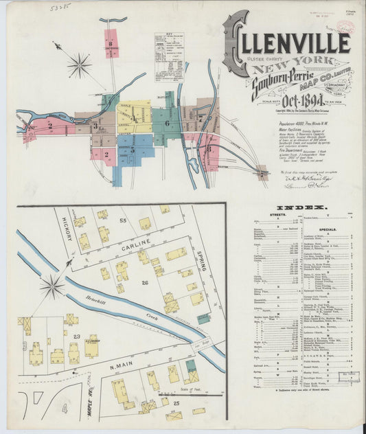 Sanborn Fire Insurance Map from Ellenville, Ulster County, New York. (1894) – Historic Sanborn Fire Insurance Map Print