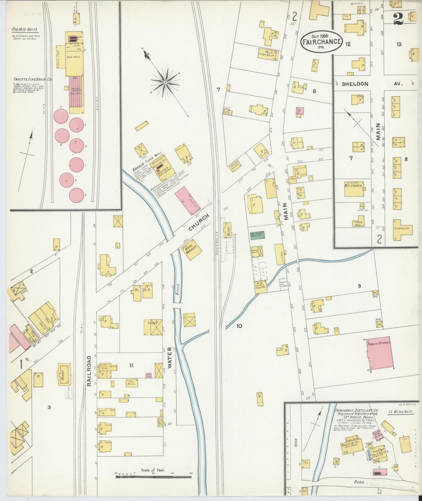 Sanborn Fire Insurance Map from Fairchange, Fayette County, Pennsylvania (1905), Sheet #0002 - Complete Map Set gallery image, historic Sanborn map, vintage wall art, Pennsylvania Pennsylvania
