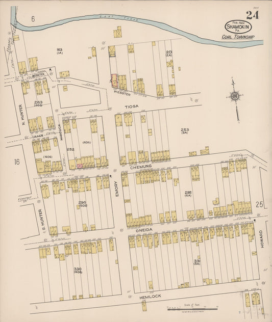 Sanborn Fire Insurance Map from Shamokin, Northumberland County, Pennsylvania (1922), Sheet #0024 - Historic Sanborn Fire Insurance Map Print, vintage old map wall art, antique decor, genealogy gift, Pennsylvania Pennsylvania map