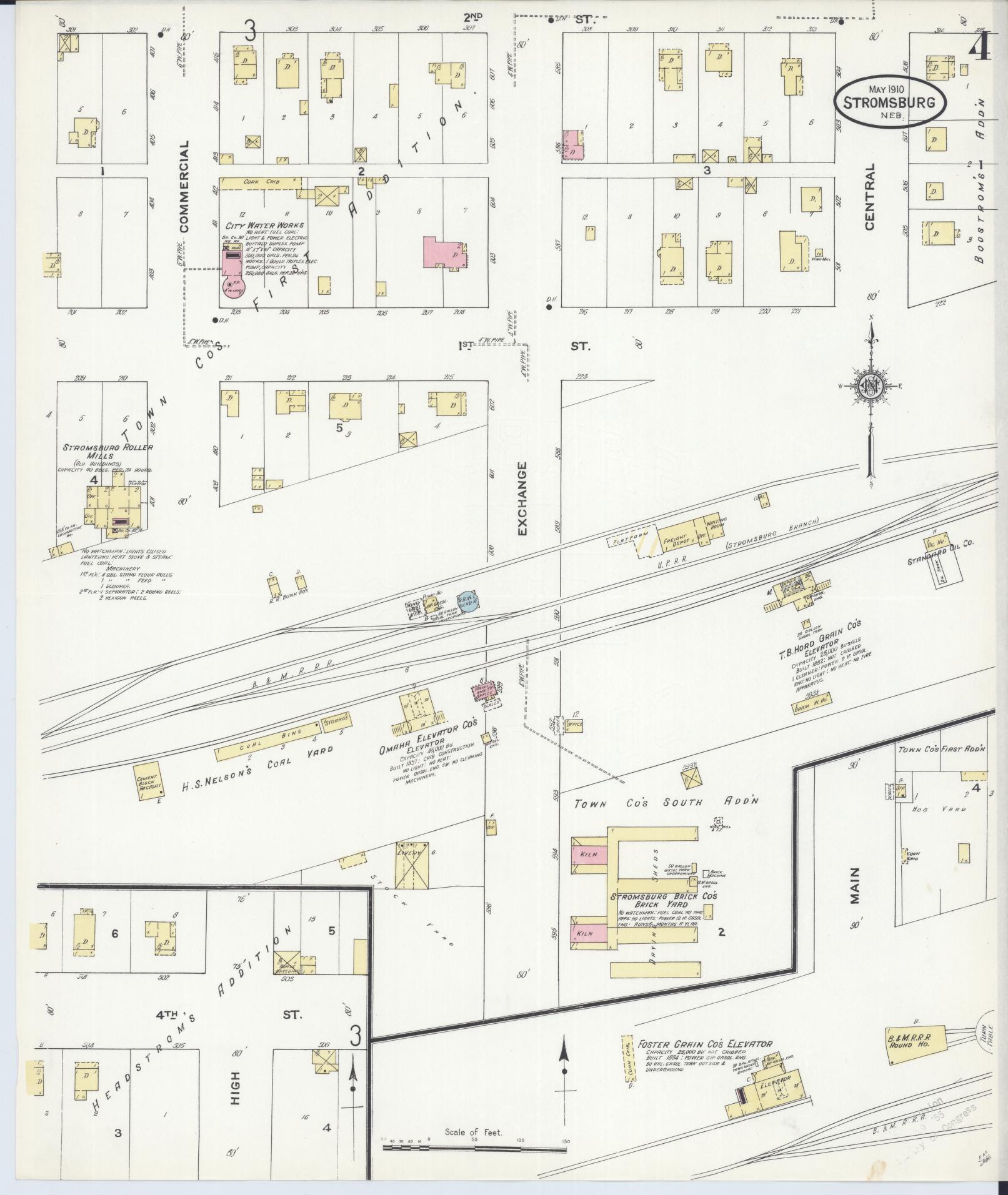 Sanborn Fire Insurance Map from Stromsburg, Polk County, Nebraska (1910), Sheet #0004 - Complete Map Set gallery image, historic Sanborn map, vintage wall art, Nebraska Nebraska