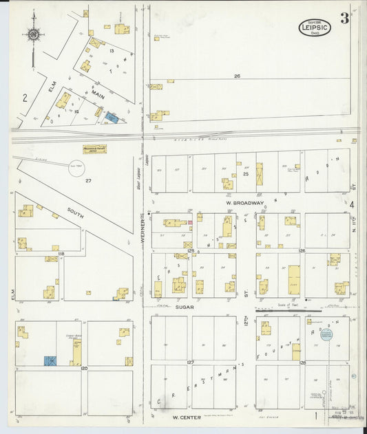 Sanborn Fire Insurance Map from Leipsic, Putnam County, Ohio (1916), Sheet #0003 - Historic Sanborn Fire Insurance Map Print, vintage old map wall art, antique decor, genealogy gift, Ohio Ohio map