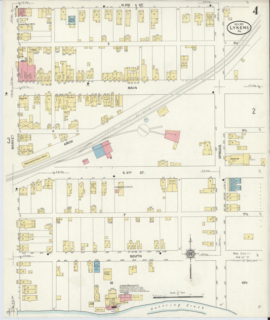 Sanborn Fire Insurance Map from Lykens, Dauphin County, Pennsylvania (1911), Sheet #0004 - Historic Sanborn Fire Insurance Map Print, vintage old map wall art, antique decor, genealogy gift, Pennsylvania Pennsylvania map