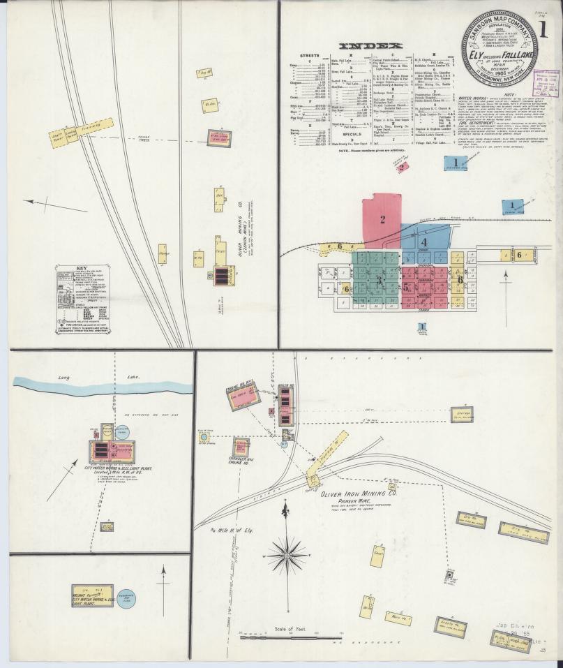 Sanborn Fire Insurance Map from Ely, Saint Louis County, Minnesota. (1906) – Map View