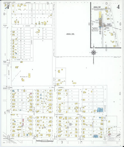 Sanborn Fire Insurance Map from Loudonville, Ashland County, Ohio (1950), Sheet #0004 - Historic Sanborn Fire Insurance Map Print, vintage old map wall art, antique decor, genealogy gift, Ohio Ohio map