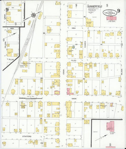 Sanborn Fire Insurance Map from Caldwell, Noble County, Ohio (1923), Sheet #0009 - Complete Map Set gallery image, historic Sanborn map, vintage wall art, Ohio Ohio