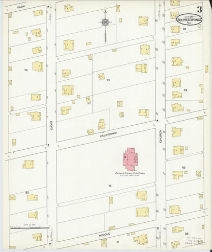 Sanborn Fire Insurance Map from Sulphur Springs, Hopkins County, Texas (1915), Sheet #0003 - Complete Map Set gallery image, historic Sanborn map, vintage wall art, Texas Texas
