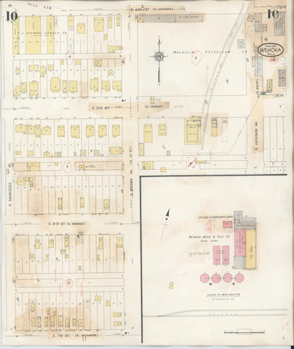 Sanborn Fire Insurance Map from Wewoka, Seminole County, Oklahoma (1945), Sheet #0010 - Complete Map Set gallery image, historic Sanborn map, vintage wall art, Oklahoma Oklahoma