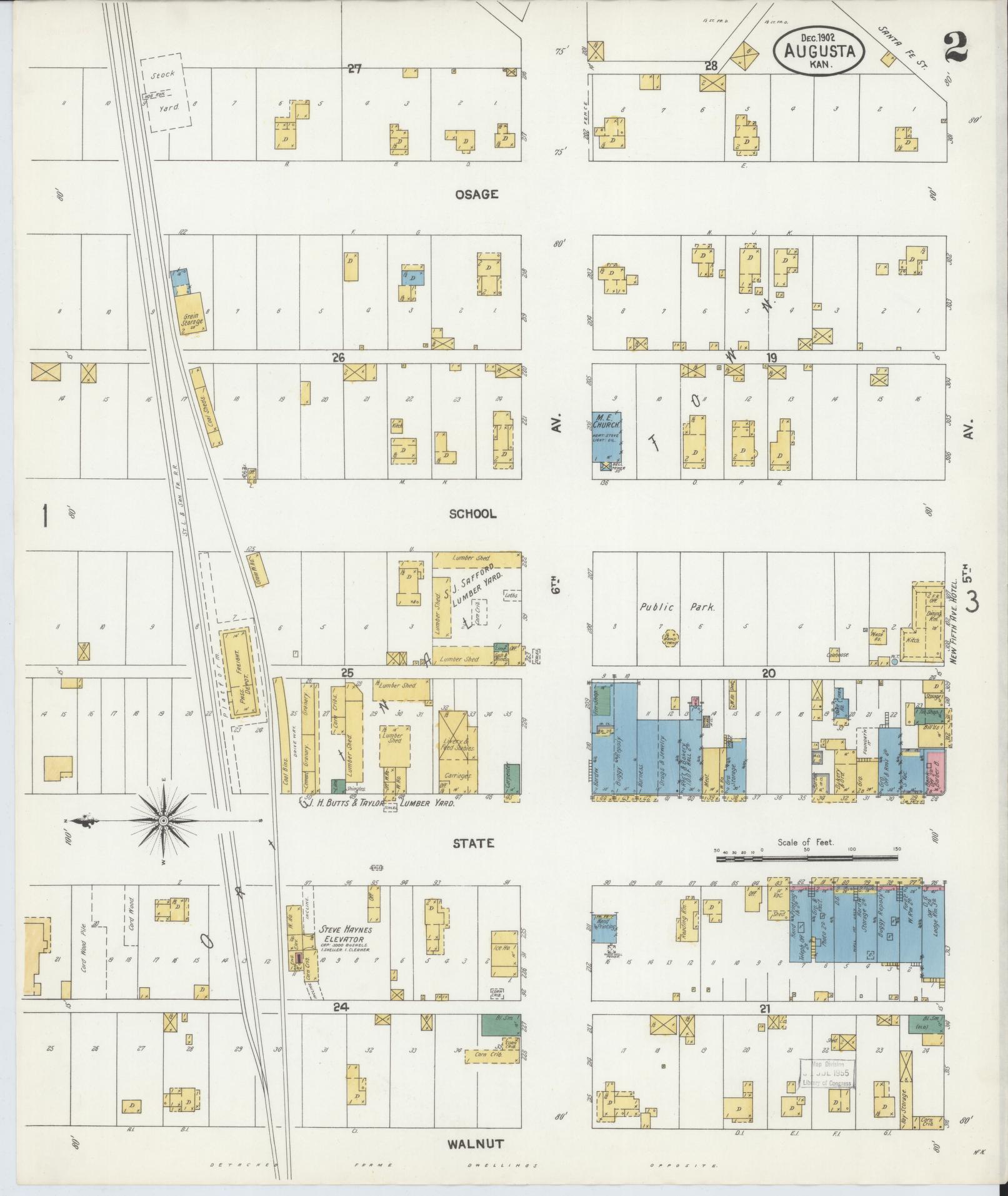 Sanborn Fire Insurance Map from Augusta, Butler County, Kansas (1902), Sheet #0002 - Complete Map Set gallery image, historic Sanborn map, vintage wall art, Kansas Kansas