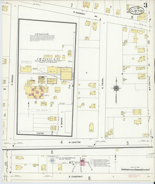Sanborn Fire Insurance Map from Clayton, Gloucester County, New Jersey (1910), Sheet #0003 - Historic Sanborn Fire Insurance Map Print, vintage old map wall art, antique decor, genealogy gift, New Jersey New Jersey map