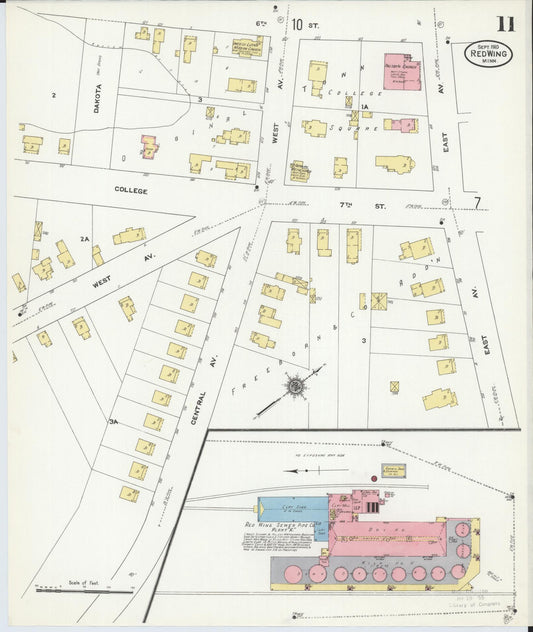 Sanborn Fire Insurance Map from Red Wing, Goodhue County, Minnesota (1910), Sheet #0011 - Historic Sanborn Fire Insurance Map Print, vintage old map wall art, antique decor, genealogy gift, Minnesota Minnesota map