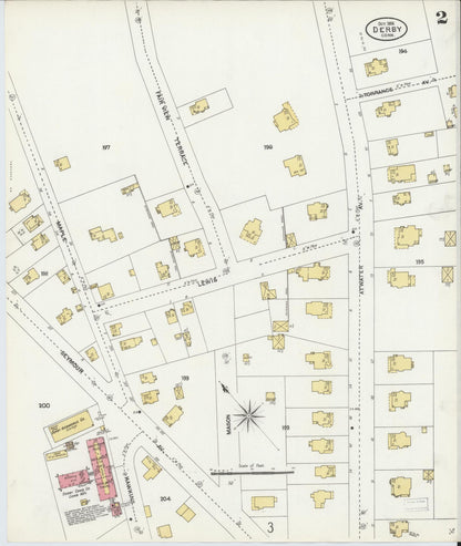 Sanborn Fire Insurance Map from Derby, New Haven County, Connecticut (1906), Sheet #0002 - Complete Map Set gallery image, historic Sanborn map, vintage wall art, Connecticut Connecticut