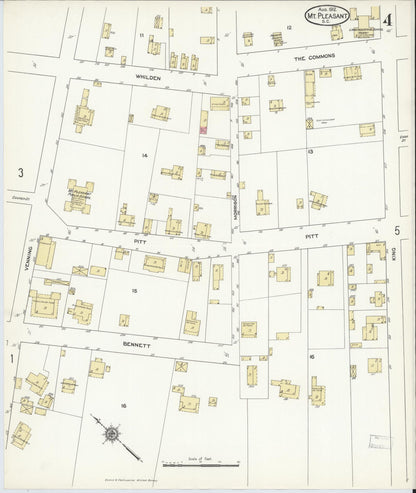 Sanborn Fire Insurance Map from Mount Pleasant, Charleston County, South Carolina (1912), Sheet #0004 - Complete Map Set gallery image, historic Sanborn map, vintage wall art, South Carolina South Carolina