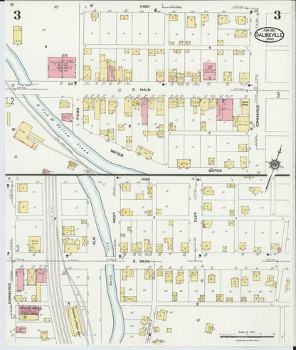 Sanborn Fire Insurance Map from Salineville, Columbiana County, Ohio (1924), Sheet #0003 - Complete Map Set gallery image, historic Sanborn map, vintage wall art, Ohio Ohio