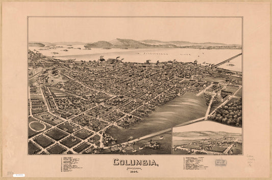 Columbia, Pennsylvania. (1894) – Historic Bird’s-Eye View Panorama Print