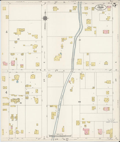Sanborn Fire Insurance Map from Logan, Cache County, Utah (1911), Sheet #0005 - Complete Map Set gallery image, historic Sanborn map, vintage wall art, Utah Utah