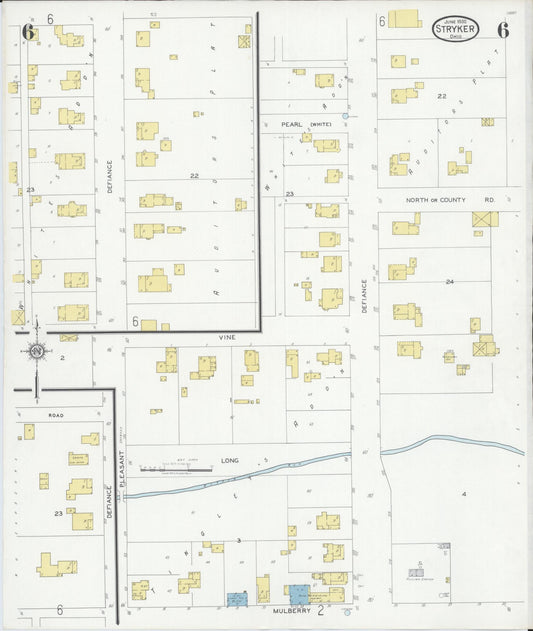 Sanborn Fire Insurance Map from Stryker, Williams County, Ohio (1930), Sheet #0006 - Historic Sanborn Fire Insurance Map Print, vintage old map wall art, antique decor, genealogy gift, Ohio Ohio map