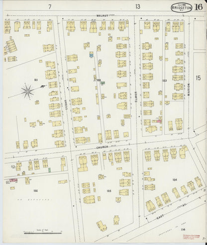 Sanborn Fire Insurance Map from Bridgeton, Cumberland County, New Jersey (1896), Sheet #0016 - Complete Map Set gallery image, historic Sanborn map, vintage wall art, New Jersey New Jersey