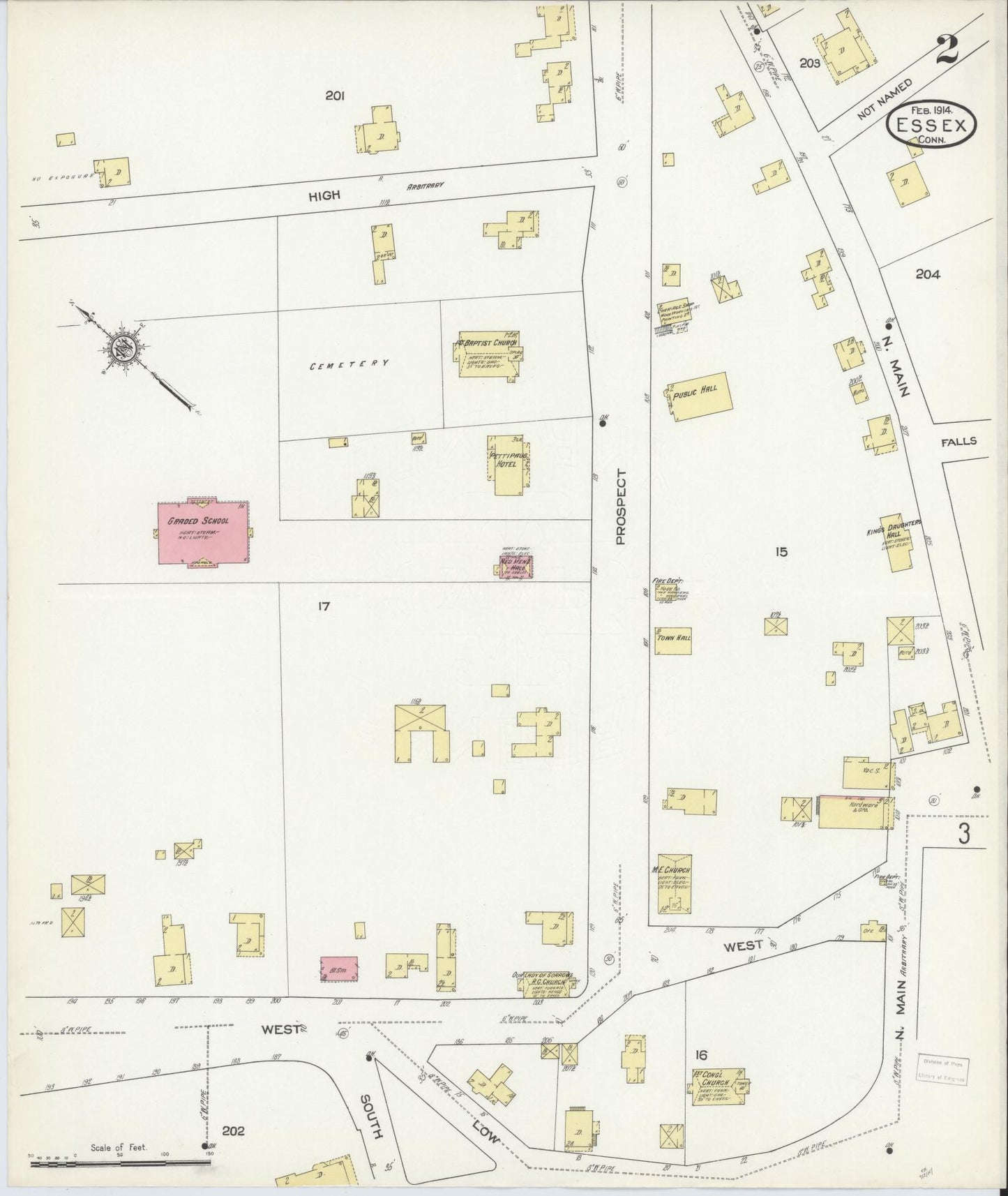 Sanborn Fire Insurance Map from Essex, Middlesex County, Connecticut (1914), Sheet #0002 - Complete Map Set gallery image, historic Sanborn map, vintage wall art, Connecticut Connecticut