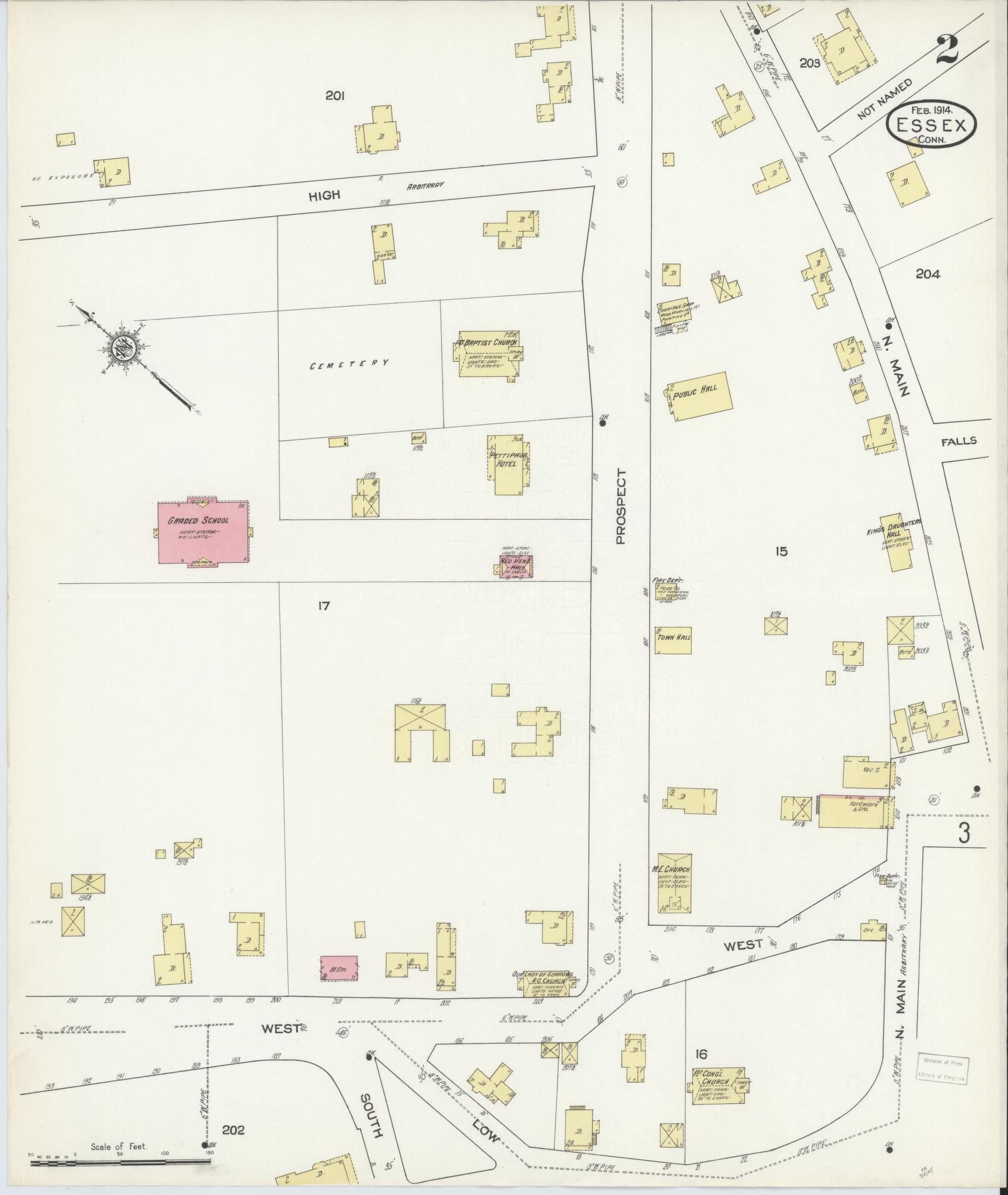 Sanborn Fire Insurance Map from Essex, Middlesex County, Connecticut (1914), Sheet #0002 - Complete Map Set gallery image, historic Sanborn map, vintage wall art, Connecticut Connecticut