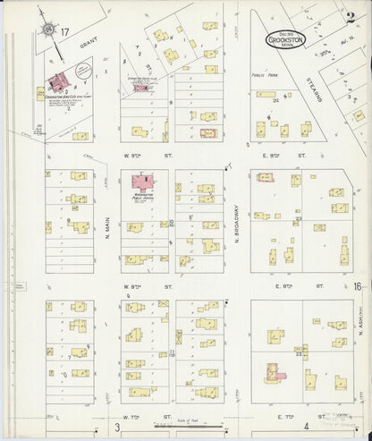 Sanborn Fire Insurance Map from Crookston, Polk County, Minnesota (1913), Sheet #0002 - Historic Sanborn Fire Insurance Map Print, vintage old map wall art, antique decor, genealogy gift, Minnesota Minnesota map