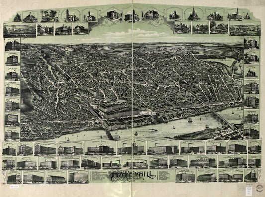 Haverhill, Massachusetts. (1893) – Historic Bird’s-Eye View Panorama Print