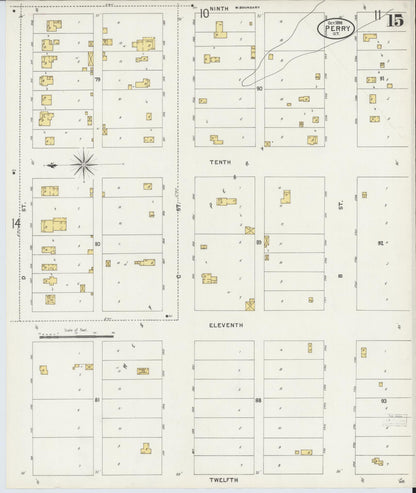 Sanborn Fire Insurance Map from Perry, Noble County, Oklahoma (1898), Sheet #0015 - Complete Map Set gallery image, historic Sanborn map, vintage wall art, Oklahoma Oklahoma