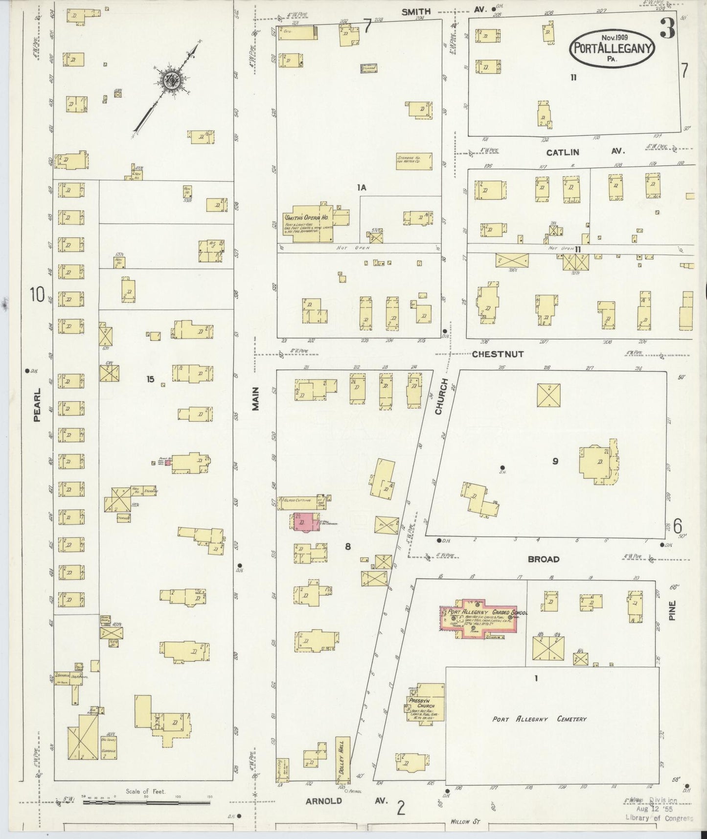 Sanborn Fire Insurance Map from Port Allegany, McKean County, Pennsylvania (1909), Sheet #0003 - Complete Map Set gallery image, historic Sanborn map, vintage wall art, Pennsylvania Pennsylvania