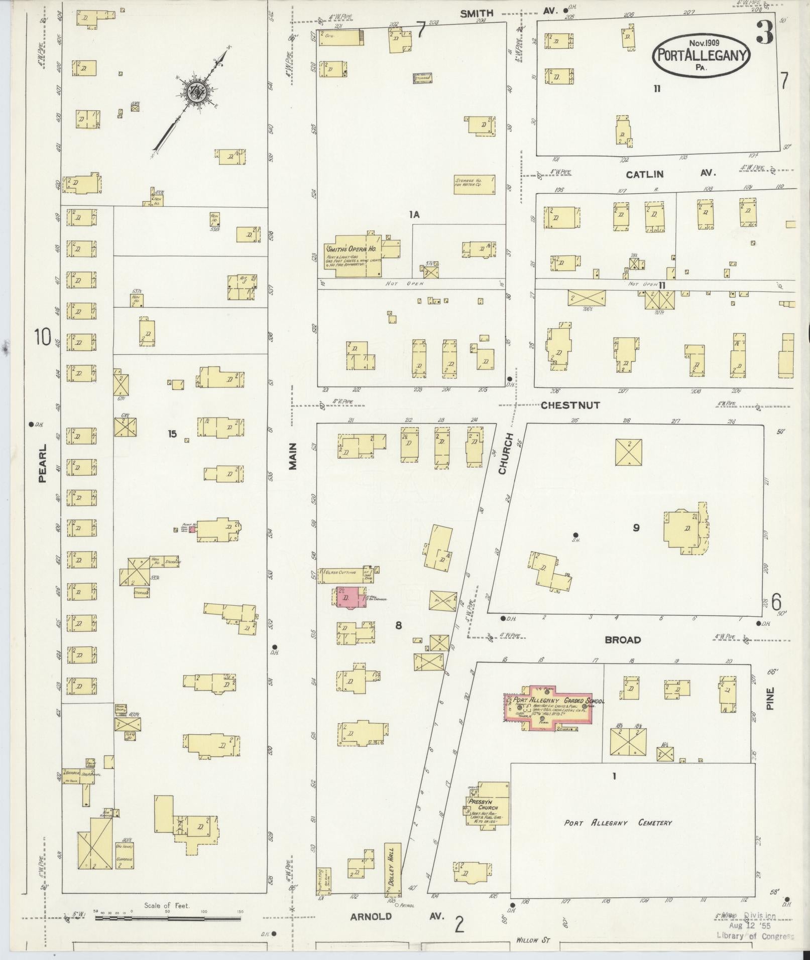 Sanborn Fire Insurance Map from Port Allegany, McKean County, Pennsylvania (1909), Sheet #0003 - Complete Map Set gallery image, historic Sanborn map, vintage wall art, Pennsylvania Pennsylvania