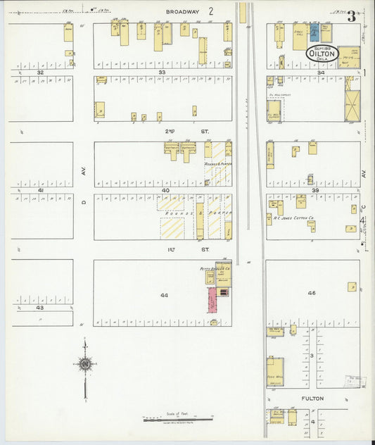 Sanborn Fire Insurance Map from Oilton, Creek County, Oklahoma (1919), Sheet #0003 - Historic Sanborn Fire Insurance Map Print, vintage old map wall art, antique decor, genealogy gift, Oklahoma Oklahoma map