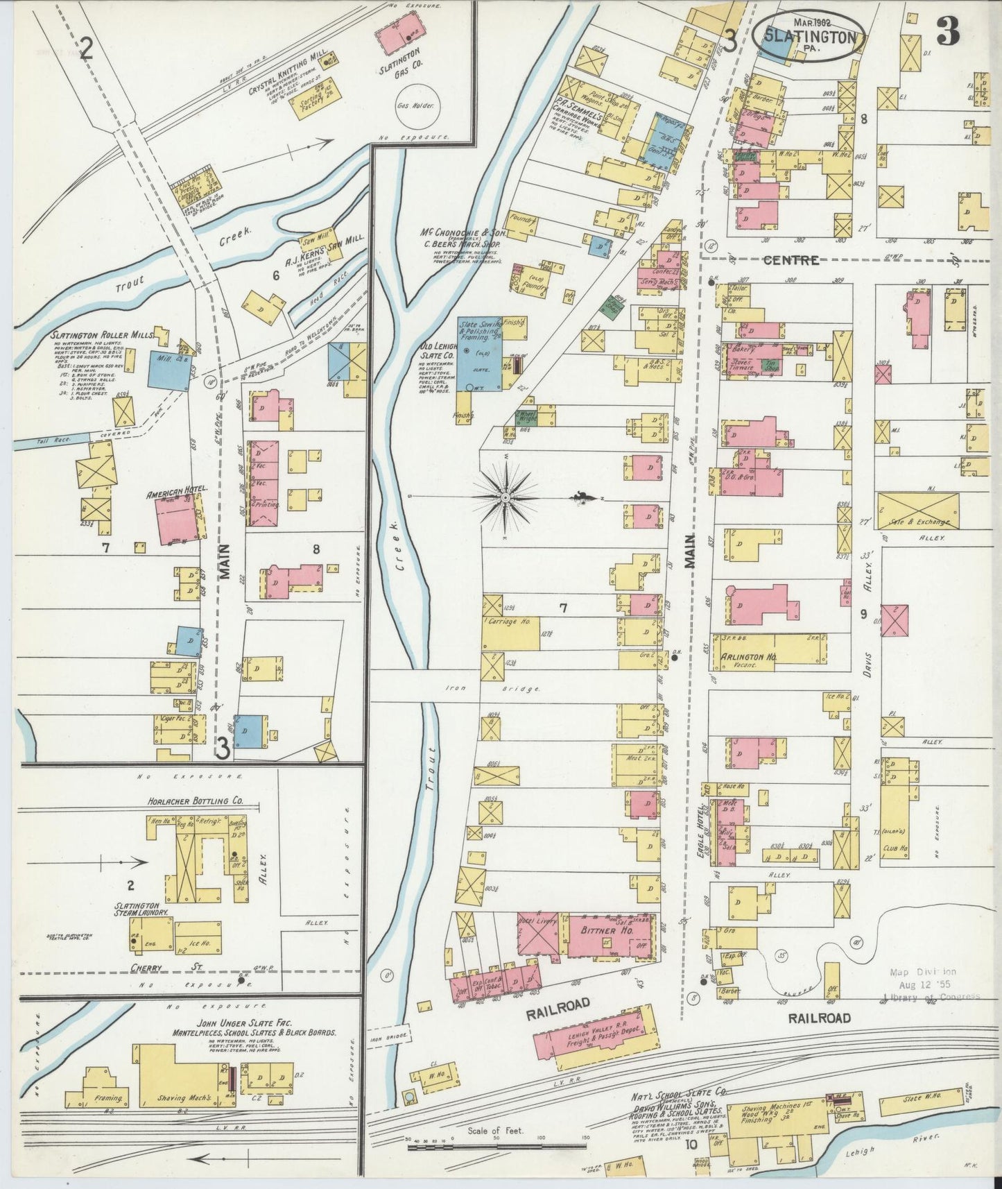 Sanborn Fire Insurance Map from Slatington, Lehigh County, Pennsylvania (1902), Sheet #0003 - Complete Map Set gallery image, historic Sanborn map, vintage wall art, Pennsylvania Pennsylvania