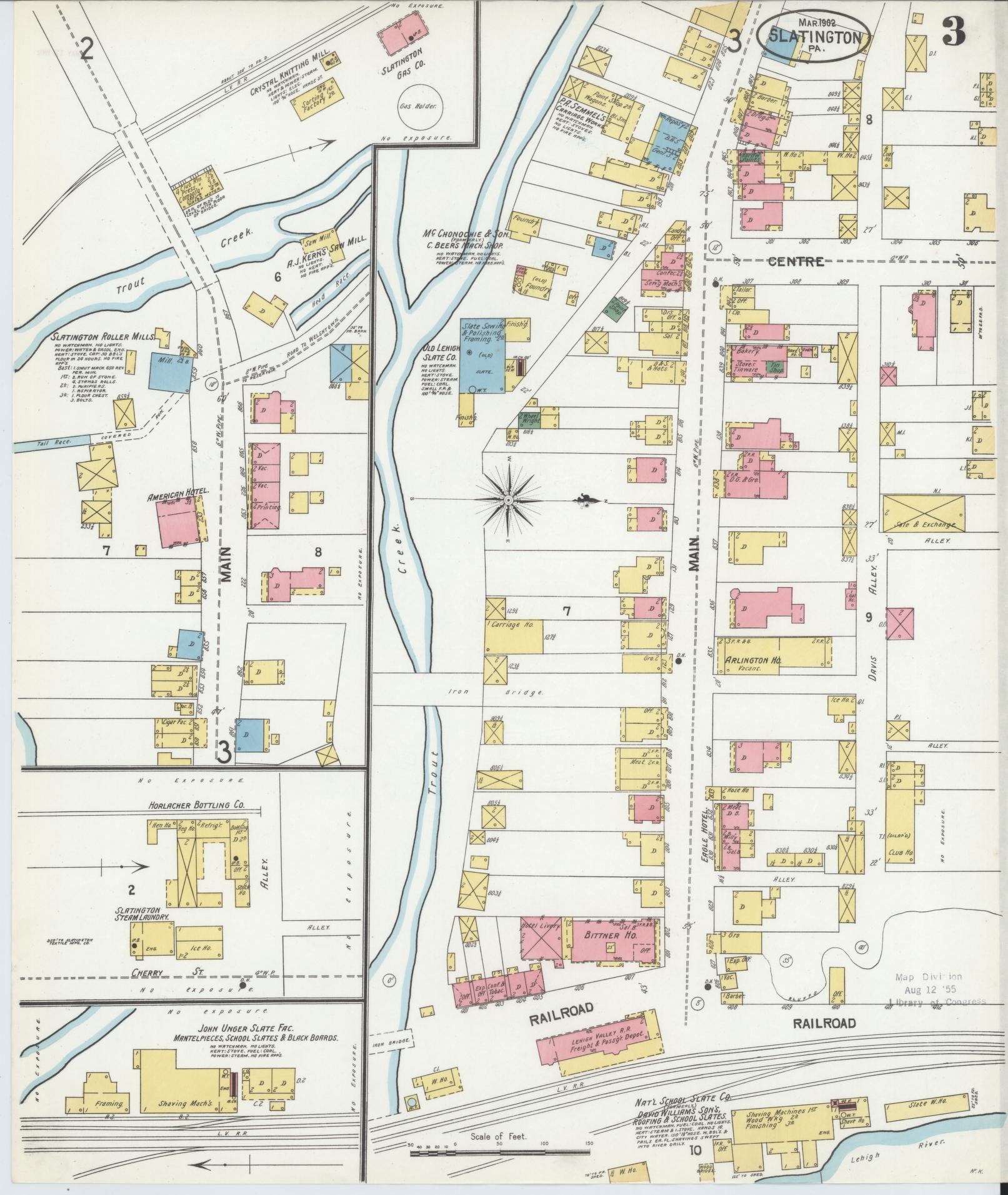 Sanborn Fire Insurance Map from Slatington, Lehigh County, Pennsylvania (1902), Sheet #0003 - Complete Map Set gallery image, historic Sanborn map, vintage wall art, Pennsylvania Pennsylvania