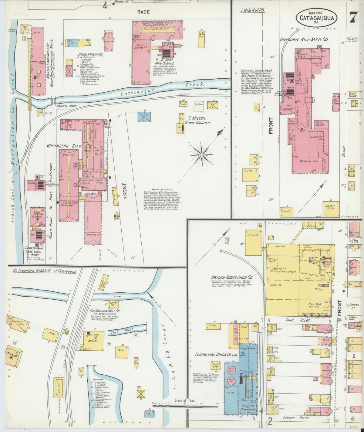 Sanborn Fire Insurance Map from Catasauqua, Lehigh County, Pennsylvania (1902), Sheet #0007 - Complete Map Set gallery image, historic Sanborn map, vintage wall art, Pennsylvania Pennsylvania