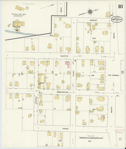 Sanborn Fire Insurance Map from Waterloo, Seneca County, New York (1911), Sheet #0018 - Complete Map Set gallery image, historic Sanborn map, vintage wall art, New York New York